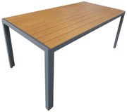 Τραπέζι Nares  αλουμίνιο ανθρακί-plywood φυσικό 180x90x72.5εκ