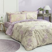 Σεντόνια Μονά (Σετ) Nima Tiare Μπεζ,Λιλά Χωρίς Λάστιχο 170x260