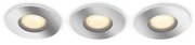 Έξυπνο Χωνευτό Σποτ Μπάνιου Led 3xGU10 5W Ασημί Dimmer IP44 Hue WA PL Adore 929003055901 Philips Hue-929003055901-Ασημί 929003055901