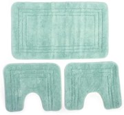 Πατάκι Μπάνιου Σετ 3 τεμ ZUCCHI 1τεμ 55X90, 2 τεμ 45X50 Light Aqua 100% Cotton - DIMcol