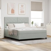vidaXL Κρεβάτι με στρώμα  Light Grey Super King Βελούδο