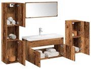 Σετ Επίπλων Μπάνιου 5Τεμαχίων Παλιό Ξύλο από Επεξεργασμένο Ξύλο