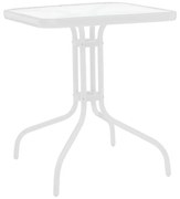 Τραπέζι Watson μέταλλο λευκό- γυαλί 70x70x70εκ 70x70x70 εκ.