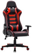 Καρέκλα Gaming SAR-1 Fylliana Μαύρο - Κόκκινο Τεχνόδερμα 64x53x135 εκ. 64x53x135 εκ.