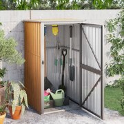 Αποθήκη Εργαλείων Κήπου Καφέ 88x89x161 εκ. Γαλβαν. Ατσάλι 316208
