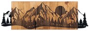Διακοσμητικό Τοίχου Sundown 279ENZ1855 75,5x24,5cm Walnut-Black Wallity Metal,Wood