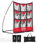 VEVOR 9 Hole Baseball Net, 49&quot;x42&quot; Softball Baseball Training Equipment for Hitting Pitching Practice, Portable Quick Assembly Trainer Aid with Carry Bag, Strike Zone, Ground Stakes, for Youth Adults