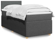 Κρεβάτι Boxspring με Στρώμα Σκούρο Γκρι 80x200 εκ. Υφασμάτινο