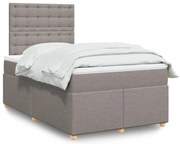 vidaXL Κρεβάτι Boxspring με Στρώμα Taupe 120x190 εκ. Υφασμάτινο