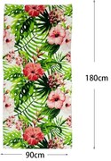 Πετσέτα θαλάσσης με φύλλα και λουλούδια 180x90cm - Beach towel