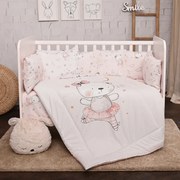 Σετ Προίκας Μωρού Για Κούνια 60x120cm 4τεμ. LILY  Pink Ballerina Bear  20800145101 Lorelli