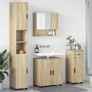vidaXL Σετ Επίπλων Μπάνιου με πόρτα 4 pcs Sonoma Δρυς 61 x 35 x 64 εκ.