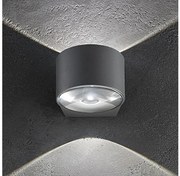Απλίκα Φωτιστικό Τοίχου 2xLED 6W IP65 3000K Σκούρο Γκρι Lens LD0752G3 Zafferano-LD0752G3-Λευκό LD0752G3