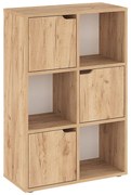 Βιβλιοθήκη Bookel pakoworld μελαμίνης σε oak απόχρωση 59.5x27.5x89εκ
