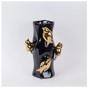 Βάζο Κεραμικό Μαύρο &amp; Χρυσό 20x20x31cm 752-20407 Estheti-752-20407-Μαύρο-Χρυσό 752-20407