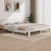 Πλαίσιο Κρεβατιού Λευκό 180 x 200 εκ. Μασίφ Ξύλο Super King 810511