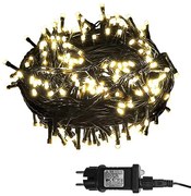 XMASfest Σειρά 100 LED 5mm Ενδιάμεσο Λευκό 8 Προγράμματα 4.95m Ωφέλιμο Ip44 Πράσινο Καλώδιο 93-1001
