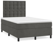 ΚΡΕΒΑΤΙ BOXSPRING ΜΕ ΣΤΡΩΜΑ ΣΚΟΥΡΟ ΓΚΡΙ 120X190 ΕΚ. ΒΕΛΟΥΔΙΝΟ 3270020