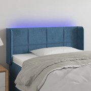 Κεφαλάρι Κρεβατιού LED Σκούρο Μπλε 93x16x78/88 εκ. Βελούδινο 3123276
