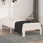 Πλαίσιο Κρεβατιού Λευκό 75x190 εκ. Μασίφ Ξύλο Small Single 810326