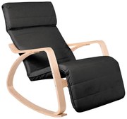 Πολυθρόνα Super Relax HAMILTON Μαύρο/Φυσικό Ξύλο/Ύφασμα 67x105x90cm