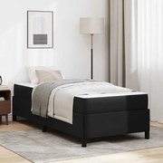 vidaXL Σκελετός κρεβατιού με στρώμα Μαύρο 100 x 200 cm Τεχνητό δέρμα