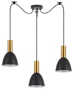 SE21-GM-4-BL3-MS2 ADEPT TUBE Gold Matt Pendant Black Metal Shade+ HOMELIGHTING 77-8640