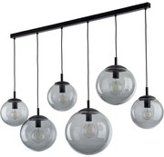 Φωτιστικό Οροφής - Ράγα Esme 5383 130x3x150cm 6xE27 15W Black-Fume TK Lighting