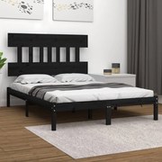 Πλαίσιο Κρεβατιού Μαύρο 150 x 200 εκ. Μασίφ Ξύλο King Size 3104747