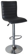 WOODWELL ΕΜ970ALFI Σκαμπό BAR με Πλάτη, Βάση Χρώμιο, PU Μαύρο, Ρύθμιση Ύψους, Περιστρεφόμενο 41x50x59/94-80/115cm ΕΜ970