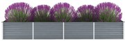 vidaXL Ζαρντινιέρα Υπερυψωμένη Γκρι 320x80x45 εκ. Γαλβανισμ. Χάλυβας