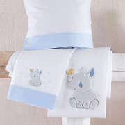 Κουβέρτα Πικέ Κούνιας (120x150) Rythmos Rino Ciel