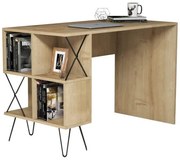 ΓΡΑΦΕΙΟ ΥΠΟΛΟΓΙΣΤΗ ΜΕΛΑΜΙΝΗΣ HM9509.01 ΦΥΣΙΚΟ ΟΑΚ ΜΕ ΡΑΦΙΑ 120x60x78.8Yεκ