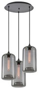 Φωτιστικό Οροφής Feint 77-8783 37x37x150cm 3xE27 60W Black-Smoke Homelighting