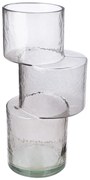 Βάζο "Levels" Γυάλινο Γκρι PU 13.5x11.5x28.5cm