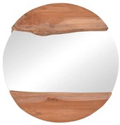 Καθρέπτης Alkmen teak ξύλο σε φυσική απόχρωση Φ60x4εκ 60x60x4 εκ.