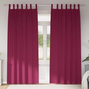 vidaXL Κουρτίνες με κουρτίνες 2 pcs Κόκκινο 260 x 140 εκ. Πολυεστέρας