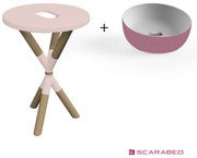 Scarabeo Cross 2501F0-9854 Antique Pink Πάγκος Με Νιπτήρα Glam Pois Pink Ø39εκ.