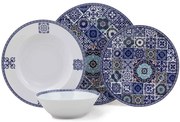 Σερβίτσιο Πιάτα Φαγητού (Σετ 24Τμχ) 710KTP2711 Multi-Blue Hermia 24 τμχ Porcelain