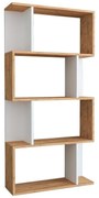 Βιβλιοθήκη Kadu sonoma - λευκό72x22x147 εκ. 72x22x147 εκ.