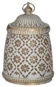 Φανάρι Led 3-70-912-0157 9X14 Antique White-Gold Inart Μέταλλο,Γυαλί