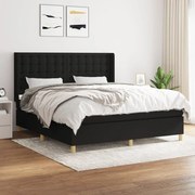 Κρεβάτι Boxspring με Στρώμα Μαύρο 160x200 εκ. Υφασμάτινο