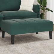 vidaXL Υποπόδιο Σκούρο Πράσινο 77x55x31 εκ. Βελούδινο