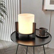 Φωτιστικό επιτραπέζιο Pine Megapap E27 Mdf - ύφασμα Pvc χρώμα μαύρο - κρεμ Ø20x20εκ.-GP052-0137,1