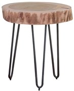 WOODWELL FUEGO Τραπεζάκι Σαλονιού Καθιστικού, Μέταλλο Βαφή Μαύρο, Ξύλο Ακακία Φυσικό +/-35x35x40cm ΕΑ7059,2