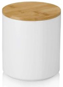 Δοχείο Αποθήκευσης Cady 15280 Φ12x15cm/1,2Lt White-Natural Kela Bamboo,Κεραμικό