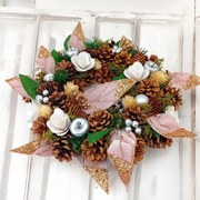 Στεφάνι χριστουγεννιάτικο με ξύλινα λουλούδια!