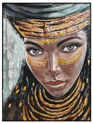 Πίνακας σε Καμβά &quot;Woman Face&quot; FL2682 Fylliana Καφέ 90x3x120 εκ. 90x3x120 εκ.