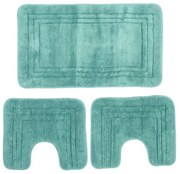 Πατάκι Μπάνιου Σετ 3 τεμ ZUCCHI 1τεμ 55X90, 2 τεμ 45X50 Petrol 100% Cotton - DIMcol