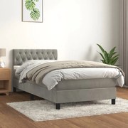 ΚΡΕΒΑΤΙ BOXSPRING ΜΕ ΣΤΡΩΜΑ ΑΝΟΙΧΤΟ ΓΚΡΙ 90X200 ΕΚ. ΒΕΛΟΥΔΙΝΟ 3141461